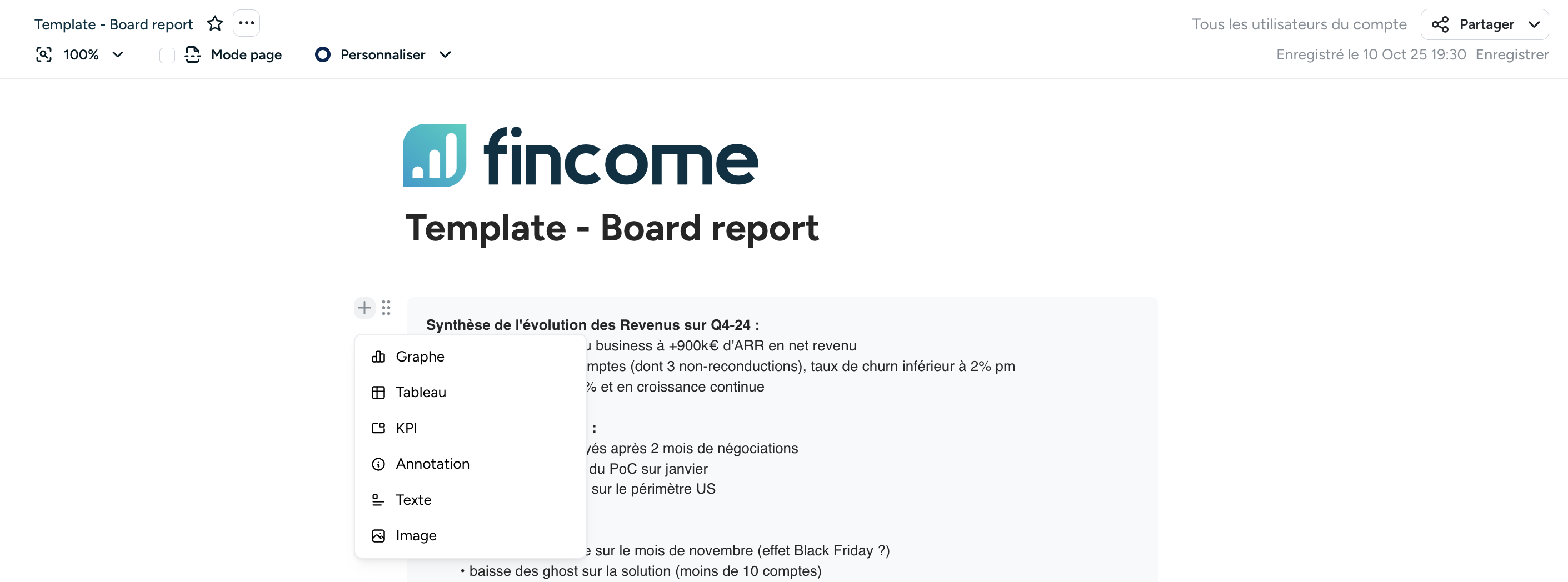 Liste des blocs disponibles 